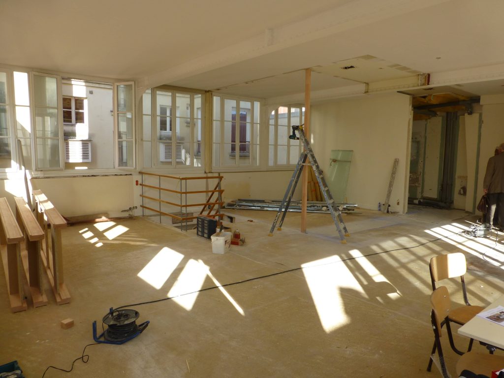 Salon pendant la réalisation des travaux du Duplex situé à Paris