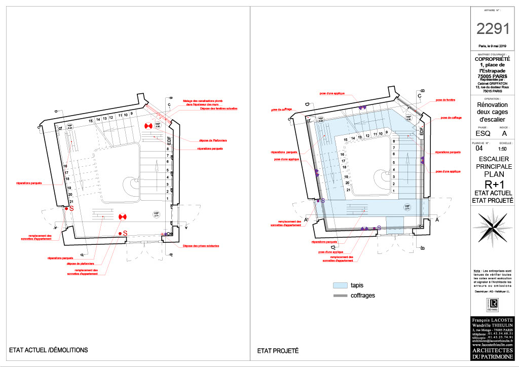 Plan réfection cage d'escalier