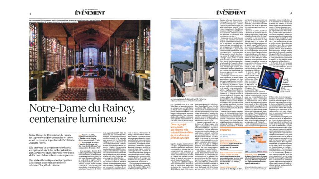Extrait article de presse la croix du raincy